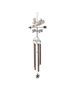 WEATHERVANE WIND CHIME - SILVER BUNNY